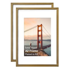 A2 Picture Frames Brown, Solid Wood Frames with Acrylic Plexiglass 16.5 x 23....