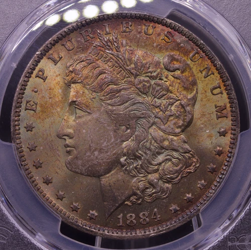 1884-O Morgan Dollar PCGS MS66 Monster Toned Full Color Gem Unc Silver Coin