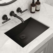 Ruvati 16 x11 Brushed SS Rectangular Bathroom Sink- RVH6107BL REFRB
