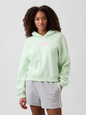 Relaxed Mini-Logo Cropped Hoodie