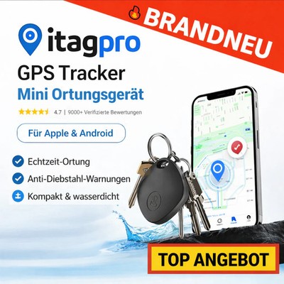iTag Pro GPS Tracker Mini Schlüssel Finder Echtzeit Tracking f. Apple & Android