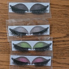 Eye Shadow and Adhesive False Eyelash Stickers, 4 Pair Set
