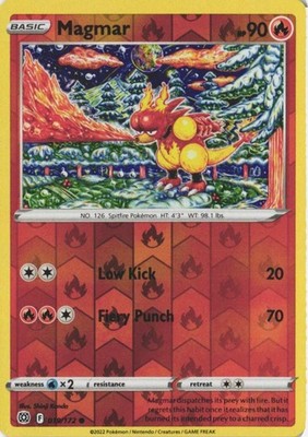 Magmar 019/172 Common Brilliant Stars Pokemon Reverse Holo Near Mint