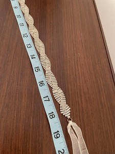 Elegant Scalloped Crystal Waist Sash With Organza Ribbon Ties For Wedding/Prom