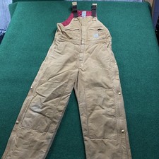 Vintage Carhartt Overalls Mens 40 Brown Work Insulated Double Knee Bibs 40x30