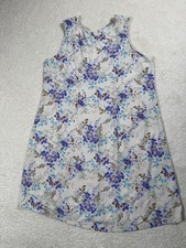Cinnamon Girl Hawaii Dress Womens XL White Floral Sundress Shift Knee Length