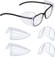 2 Pairs Side Shields for Prescription Glasses Safety Glasses Side Shields for E
