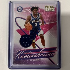 2024-25 Panini NBA Hoops Rookie Remembrance Tyrese Maxey Winter Relic Card . rookie card picture