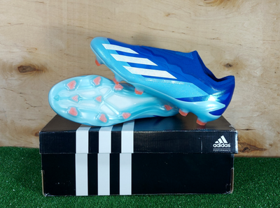No.1EX シーエ ストレンジブルーver. Adidas X Crazyfast.1 Laceless FG FZ6563 Blue boots Cleats mens