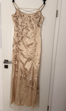Damen Abendkleid lang Beige Gr. 44 Normalgrö...
