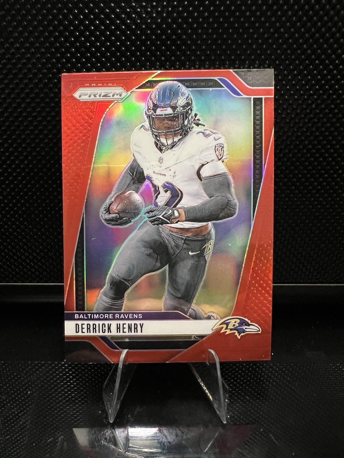 Derrick Henry 2024 Panini Prizm Retail True Red #20 SSP CASE HIT Ravens