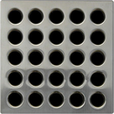 E4404 Square Shower Drain Grate, Brushed Nickel