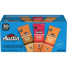 Austin variety Pack sandwich Crackers, single serve Snack Crackers, 30 Count...