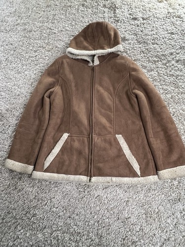 Vintage Rave Wildleder Damen Jacke mit Kapuze Größe L - Bild 2 von 8