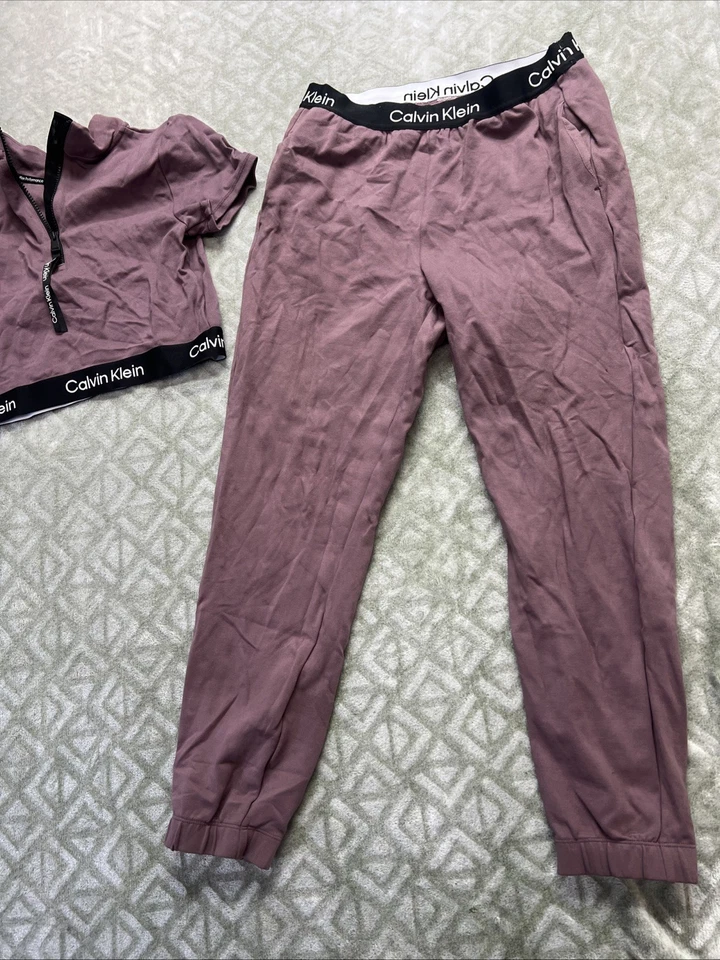 Calvin Klein Top Mujer M Púrpura Pantalones Pequeños Delgados Rendimiento Atlético Foto 2 de 4