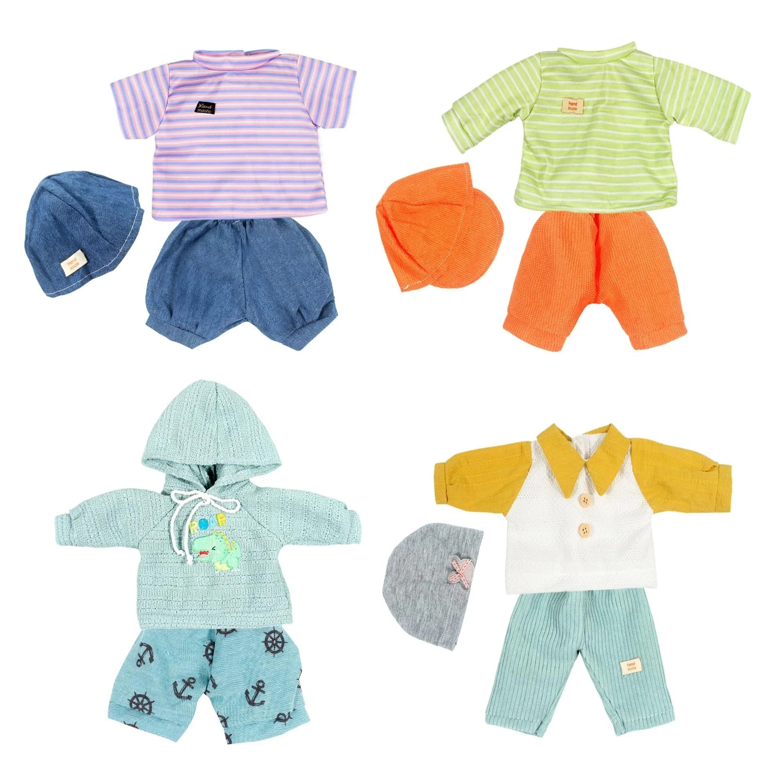 Baby Boy Doll Clothes for 12 13 14 15 16 Inch Dolls, 4 Sets 
