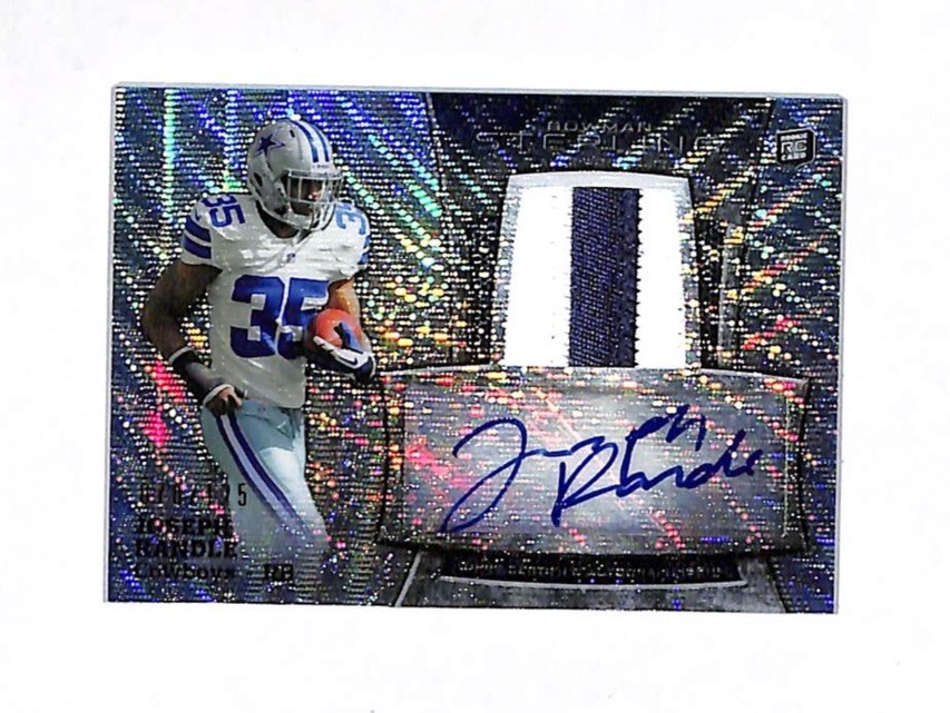 2013 Bowman Steeling Joseph Randle 78/125 Auto Patch Rookie Card Cowboys 