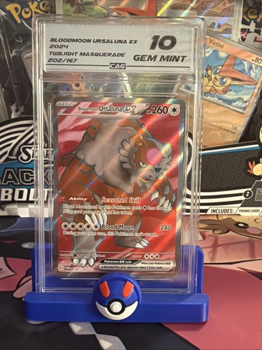 Pokemon Bloodmoon Ursaluna EX 202/167 Twilight Masquerade Ultra Rare Holo CAG 10