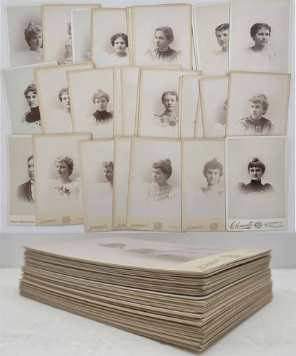 1894 antique 33pc PHOTOS lot DENVER HIGH SCHOOL identified STUDENTS