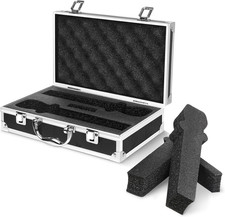 Professional Microphone Case Hard Shell Carrying Case 2 Wireless Mics Aluminum
