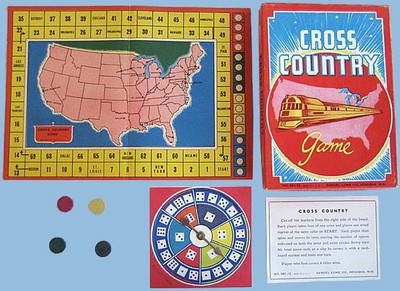 CROSS COUNTRY BOXED GAME - SAMUEL LOWE - 1941