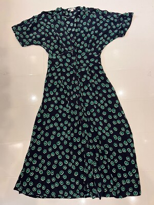 Whistles Dress Womens Size Midi Button Down Floral Navy Green