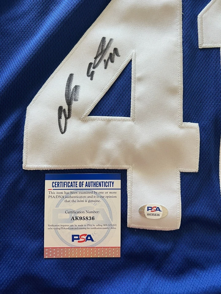 卡洛斯·桑塔纳签名堪萨斯城皇家队球衣 PSA/DNA XL 码 — 第 2/3 张图片