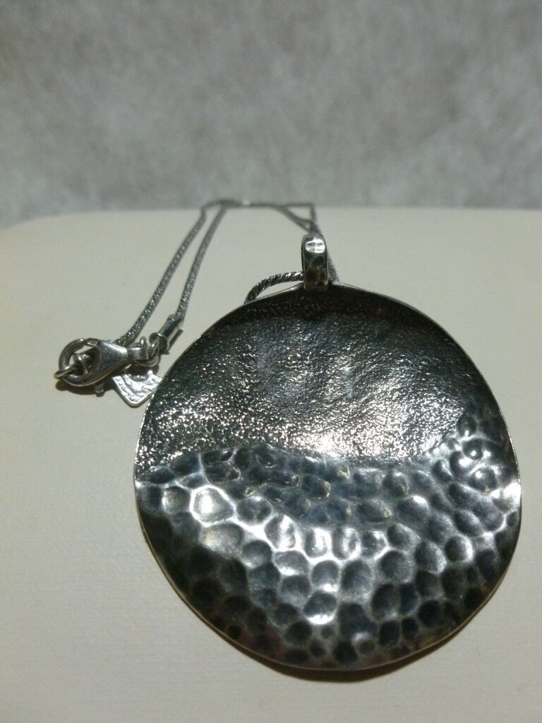 RARE SILPADA STERLING SILVER WOMENS MODERN HAMMERED PENDANT & NECKLACE SET