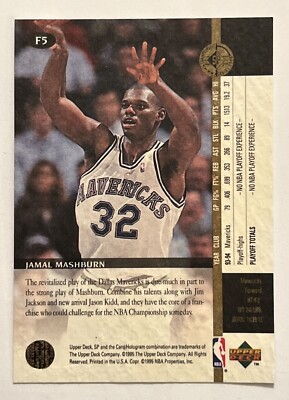 Jamal Washburn Basketball Card #F5 1994-95 SP Championship Future