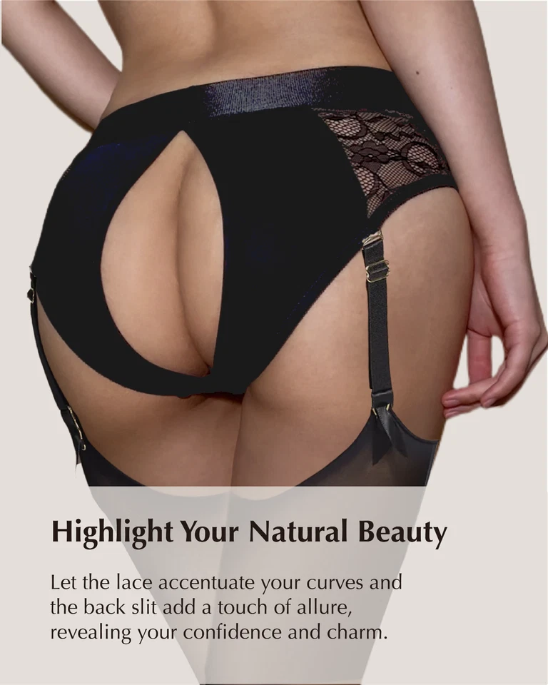 Arnés con correas de encaje nocturno - Lencería queer para jugar audazmente | SAPHETTE Foto 4 de 4