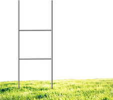 Yard Sign Stakes 24" x 9" H Stakes, Galvanized Metal for Corrugated Plastic Sign