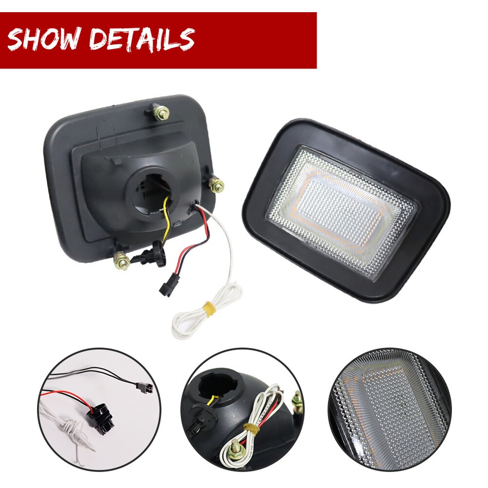 Switchback LED Front Bumper Lights For 97-06 Jeep Wrangler TJ - Clear/Black (DRL & Signal)