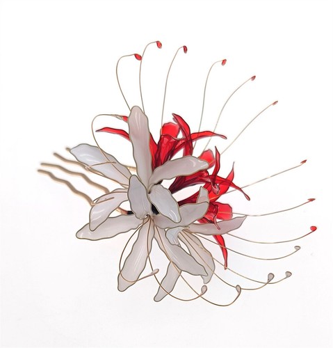 Hecho a mano Lycoris Radiata Flor Peine para el Cabello Hanfu Cheongsam Tocado Accesorios - Imagen 13 de 18