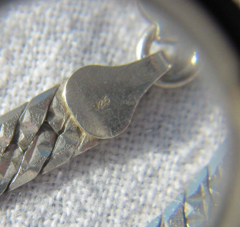 Sterling Silver Reversable Patterned 20" Herringb… - image 4