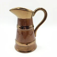 Vtg Lord Nelson Pottery England Copper Lustre Small Pitcher Creamer 9-73 5 3/8"