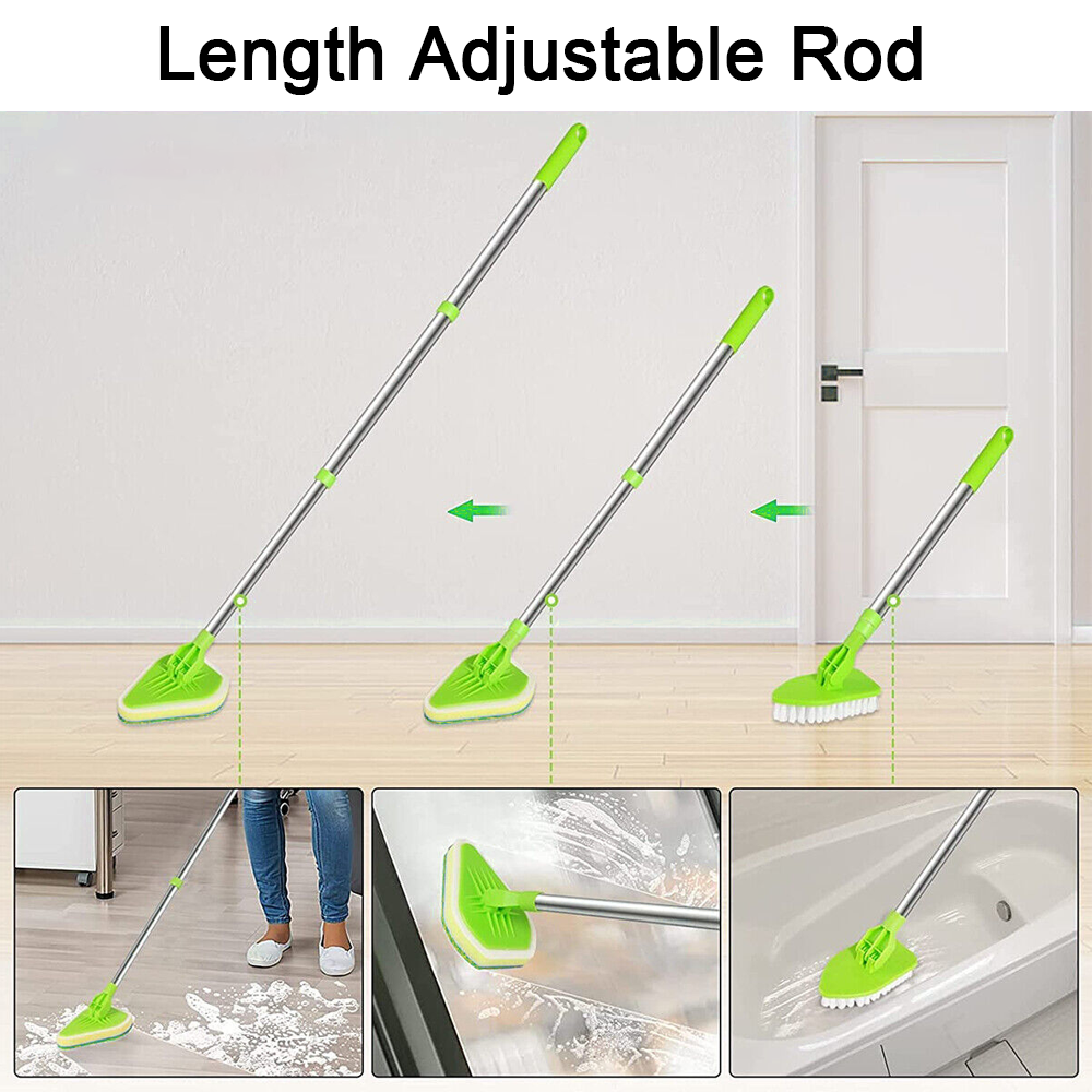 Bathroom Mop Shower Scrubber 2in1 Tub Tile Glass Cleaning Brush Long
