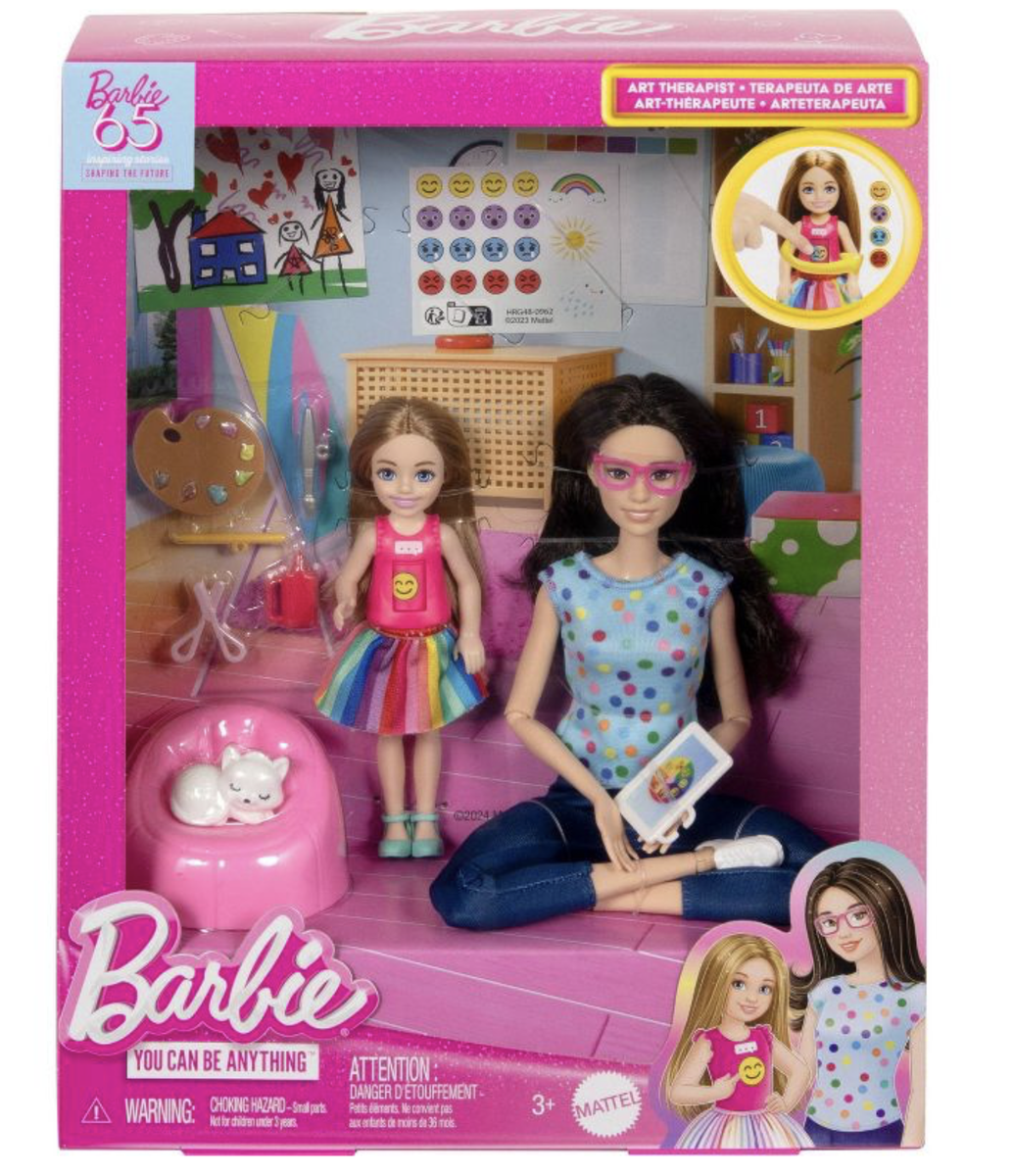 Barbie Art Therapy Playset with Dolls, Pet Accessories Toy New with Box