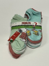 12 Pair Peanuts No-Show Socks Snoopy Woodstock Christmas Womens Shoe 4-10 NEW 