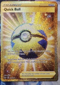 Quick Ball 216/202 Pokemon Sword & Shield Gold Secret Rare Trainer Full Art! | eBay