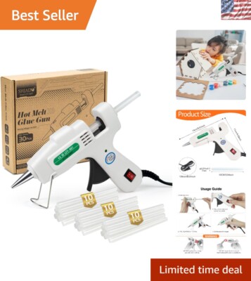 Compact 20W Mini Glue Gun with 30 Sticks - Quick Heating for Effortless Crafting