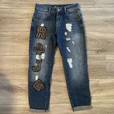 Relish Jeans Distressed Jeans Cuffed Blue Jeans Size 25
