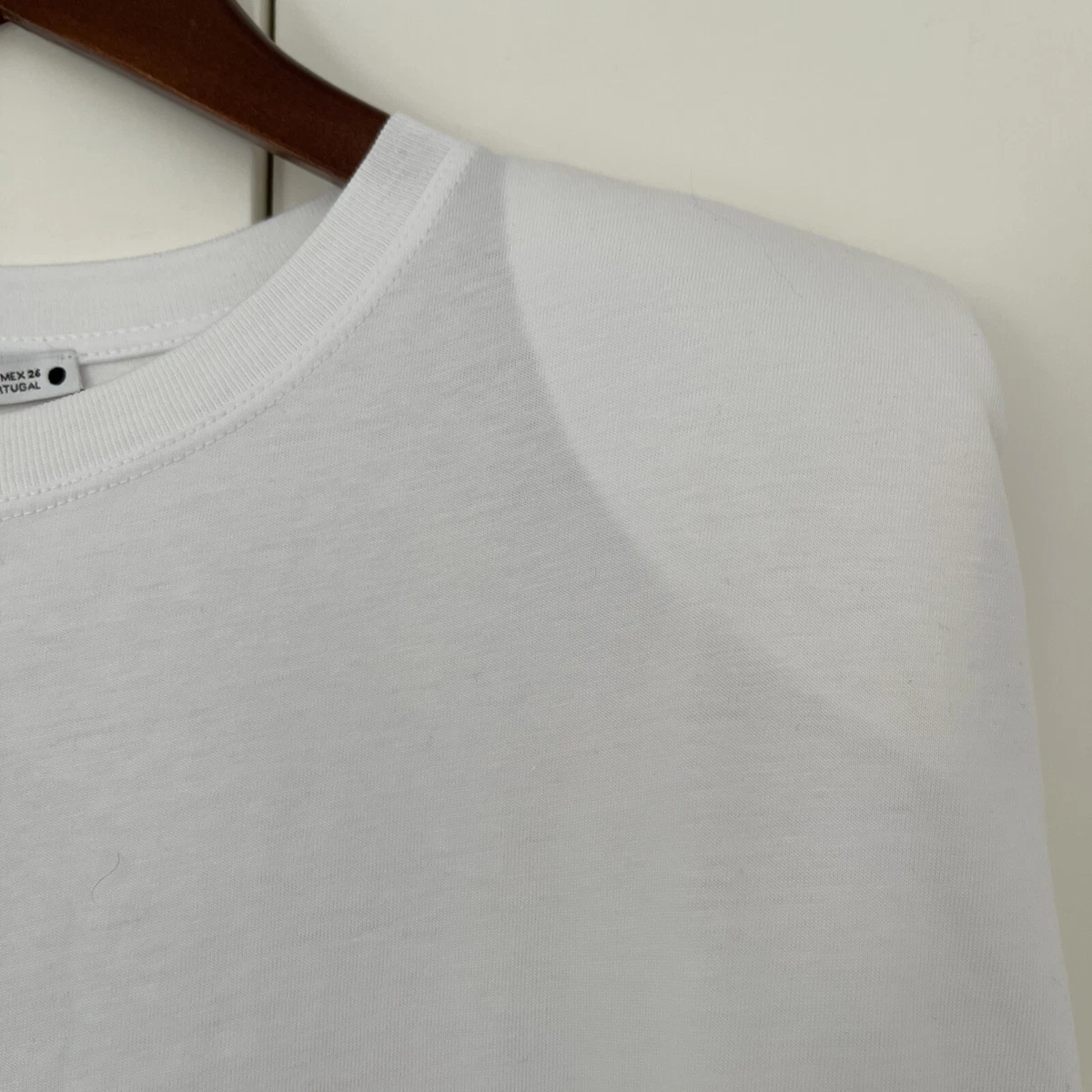 Zara Padded Shoulder white t shirt Size Small as worn by Trinny