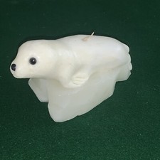 White Seal Pup Candle. San Francisco Candle Co. Very Nice Unused Condition.