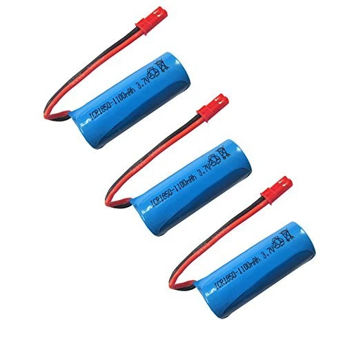 3PCS 3.7V 1100mAh 18500 15C Li po Battery for Feilun FT008 RC Boat