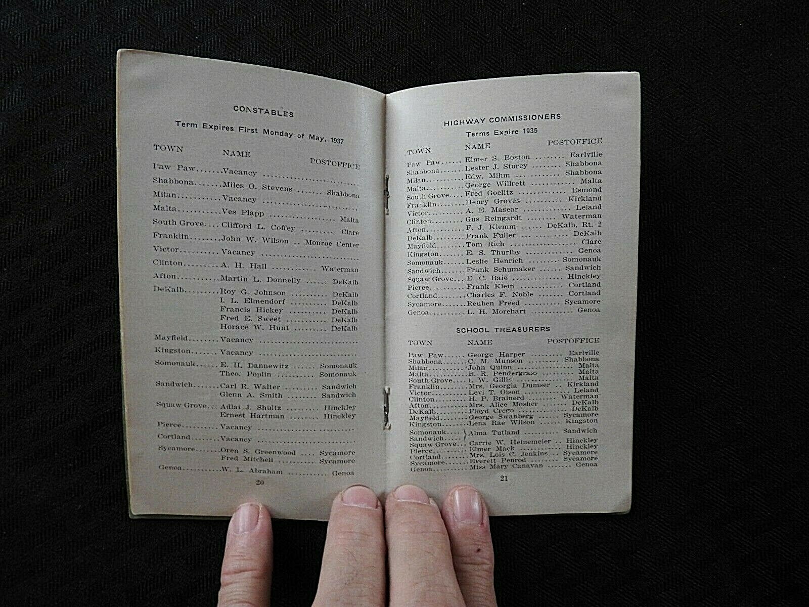 1934 DEKALB COUNTY ILLINOIS YEAR BOOK IL SYCAMORE SANDWICH CORTLAND