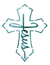 JESUS CROSS Religious Fancy Script 8 x 10 Stencil Plastic Sheet NEW S528