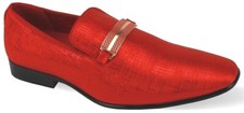 Men's Fancy Dress Casual Shoes Slip On Loafers Fire Red Color Smokers 6979