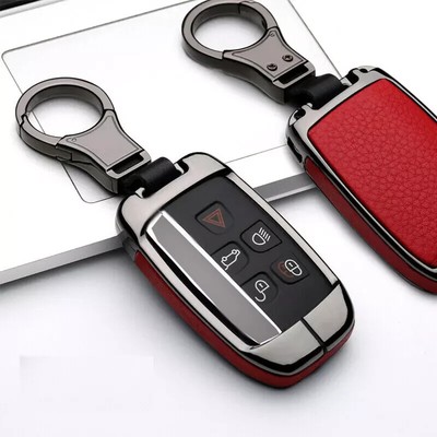 For Land Rover Range Rover Evoque Discover Leather+Zinc Alloy Car Key Case Cover