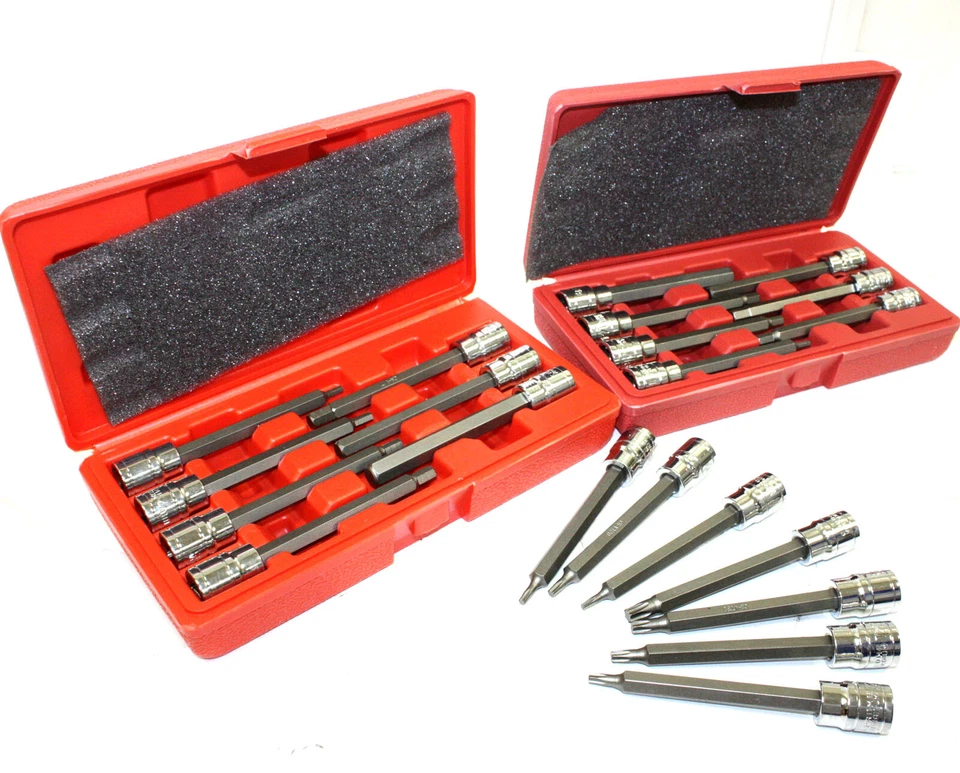 21pc 3/8" DRIVE METRIC SAE 4-1/2" EXTRA LONG SHANK HEX TORX BIT SOCKET SET - Image 3 of 3