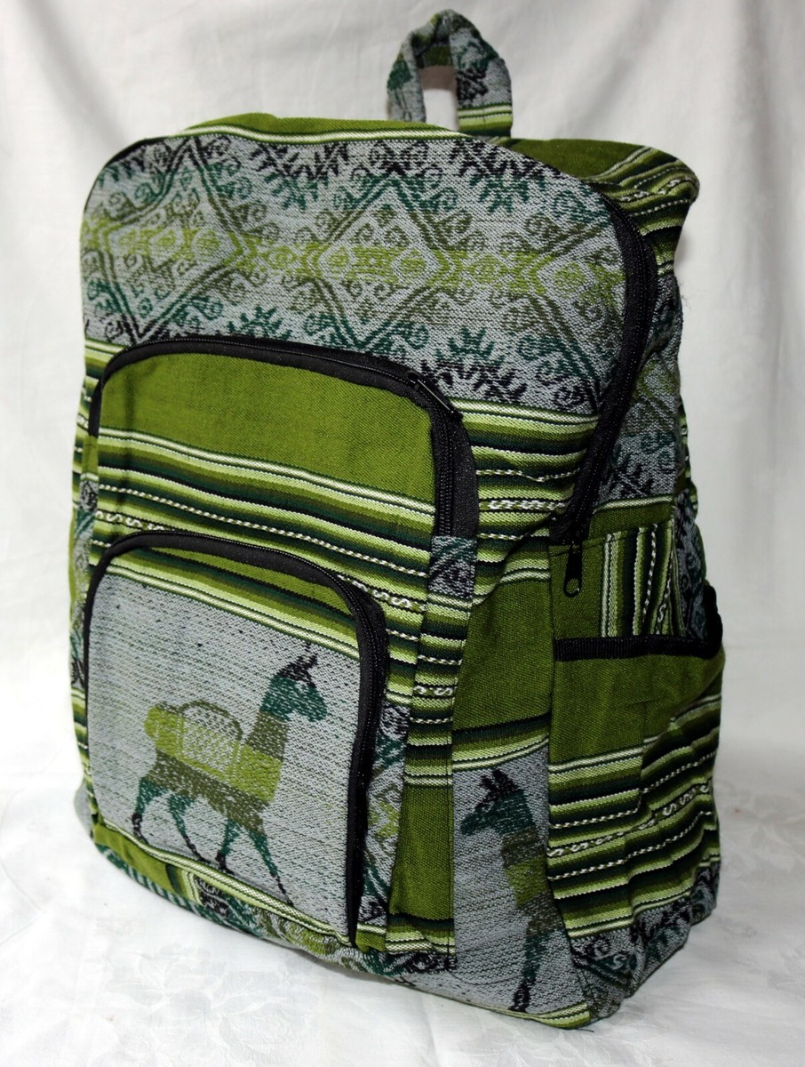 Peru Rucksack bunt gewebt Stoff Ethno Inka Muster Manta Tasche